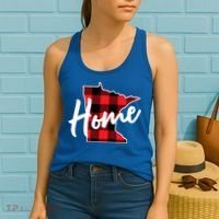 Lumberjack Buffalo Plaid Minnesota Home State Cute Gift Back Gift Women's Tank Top thumb 2