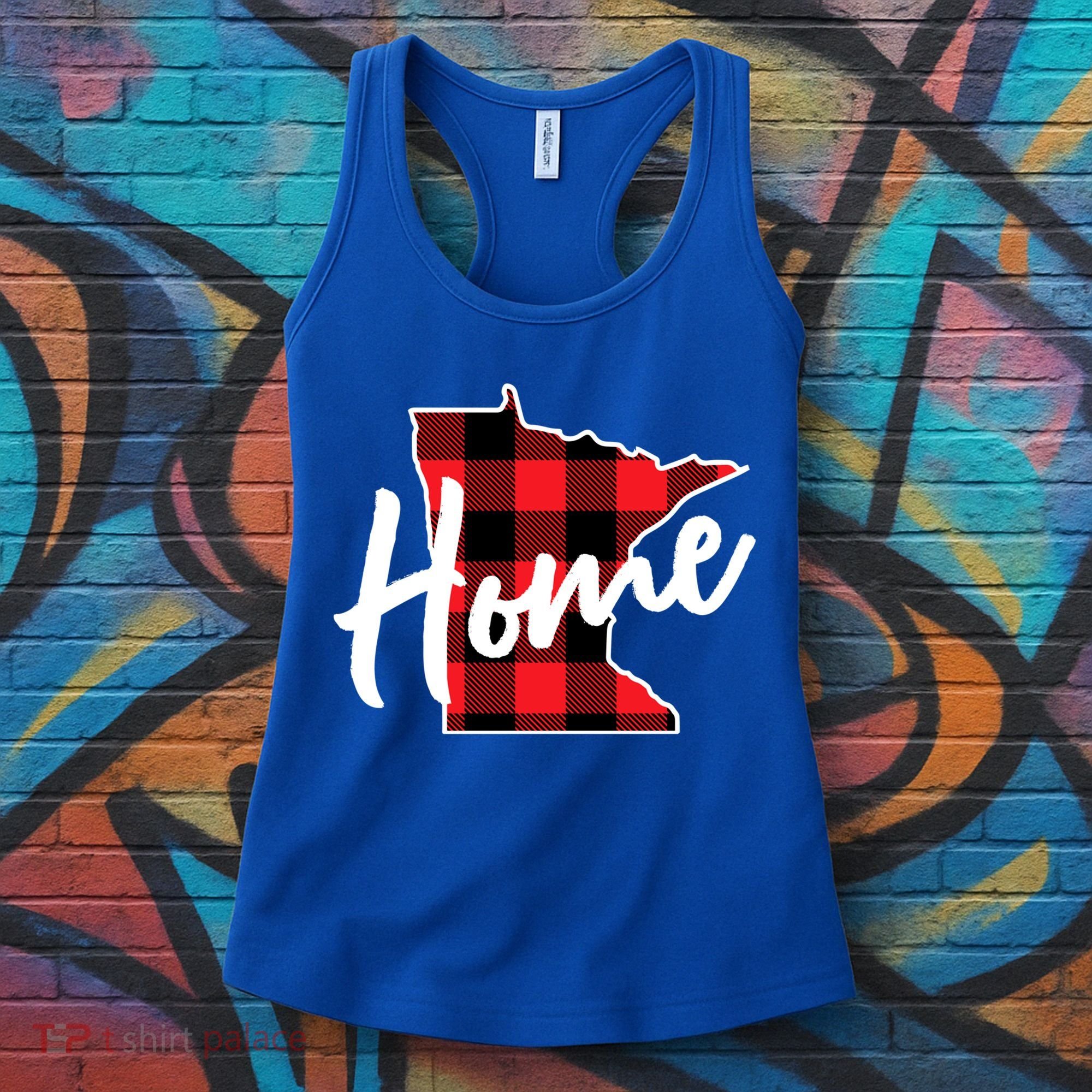 Lumberjack Buffalo Plaid Minnesota Home State Cute Gift Back Gift Women's Tank Top