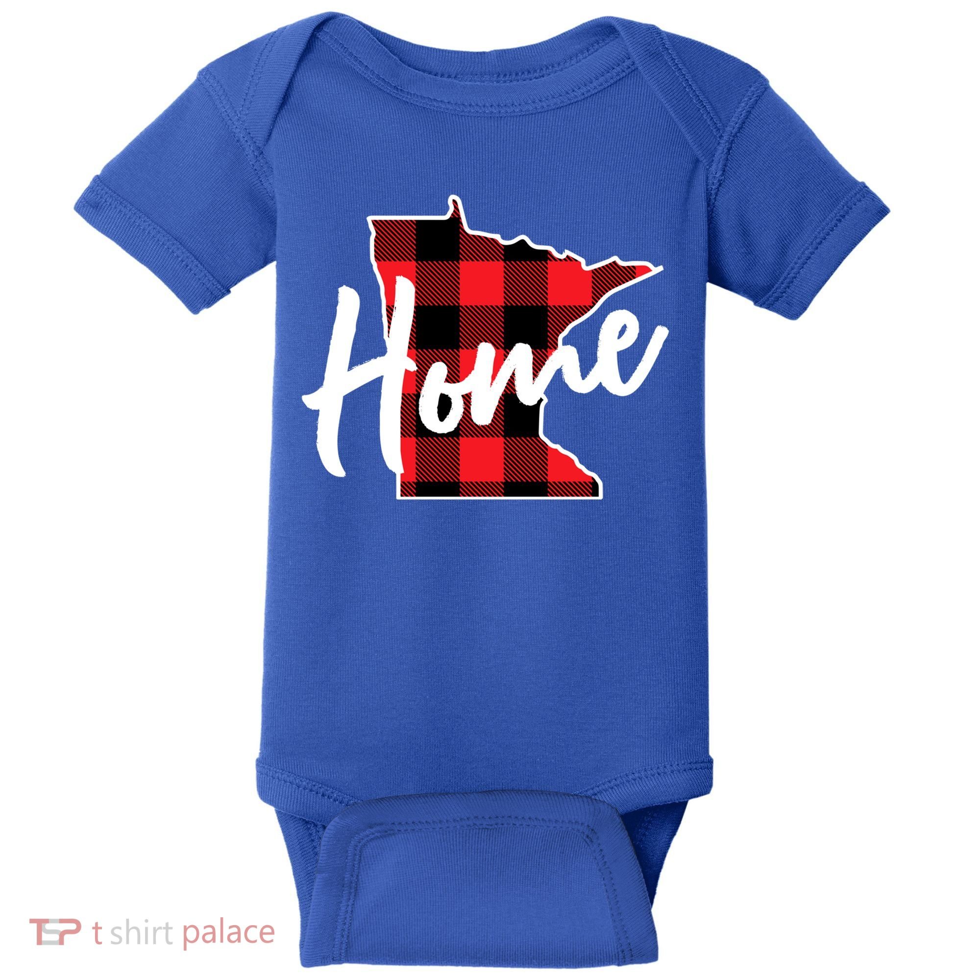 Lumberjack Buffalo Plaid Minnesota Home State Cute Gift Back Gift Baby Bodysuit
