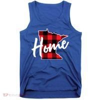 Lumberjack Buffalo Plaid Minnesota Home State Cute Gift Back Gift Tank Top thumb 0