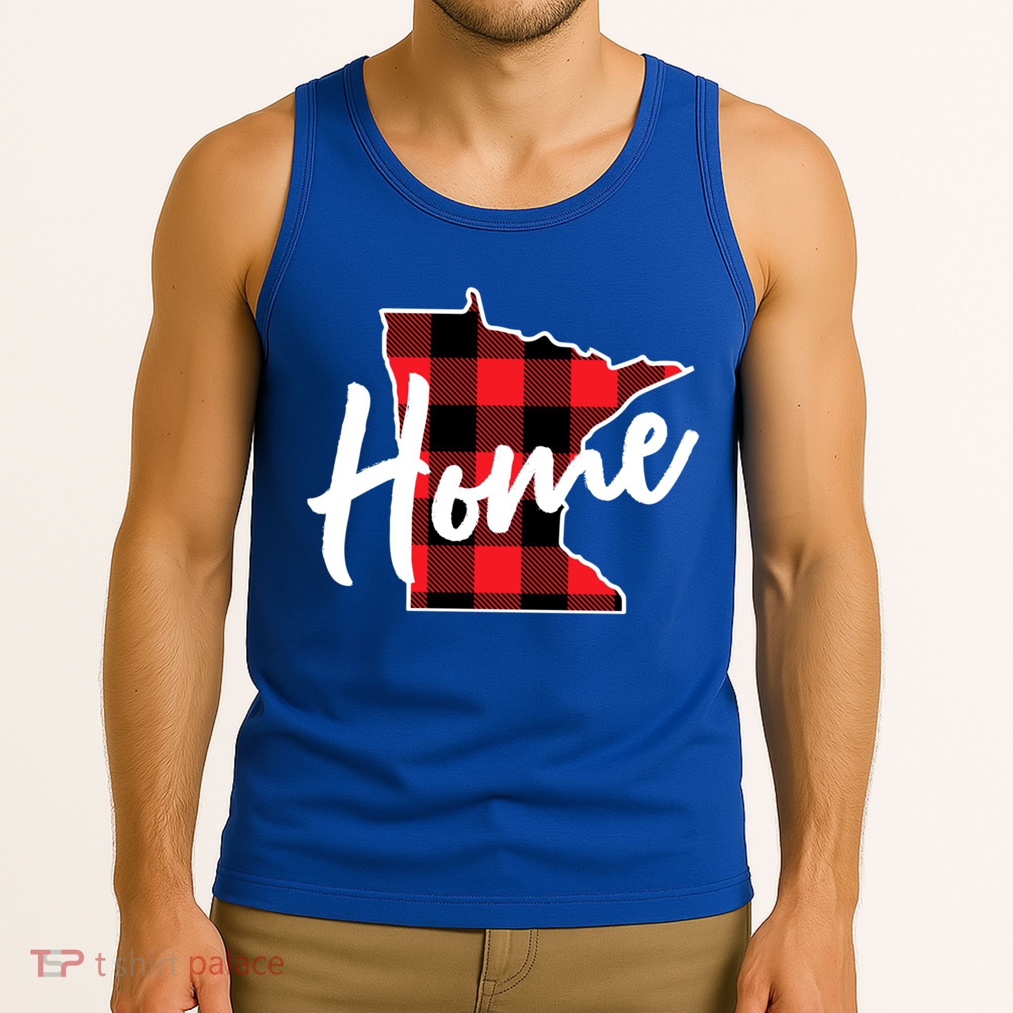 Lumberjack Buffalo Plaid Minnesota Home State Cute Gift Back Gift Tank Top