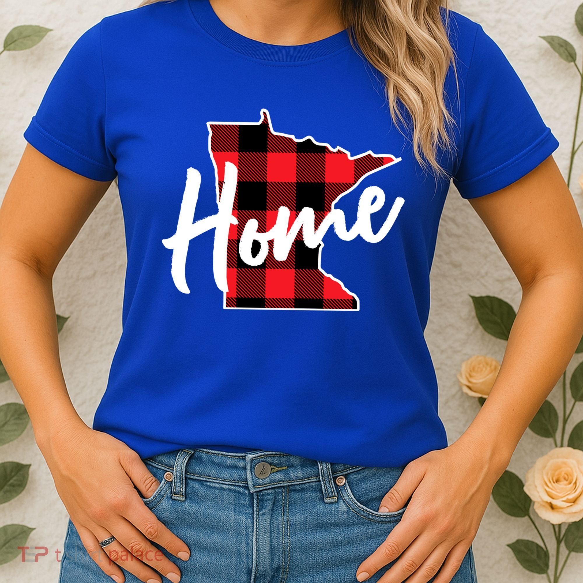 Lumberjack Buffalo Plaid Minnesota Home State Cute Gift Back Gift Women's T-Shirt
