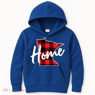 Lumberjack Buffalo Plaid Minnesota Home State Cute Gift Back Gift Kids Hoodie