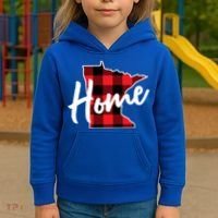 Lumberjack Buffalo Plaid Minnesota Home State Cute Gift Back Gift Kids Hoodie thumb 3