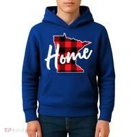 Lumberjack Buffalo Plaid Minnesota Home State Cute Gift Back Gift Kids Hoodie thumb 4