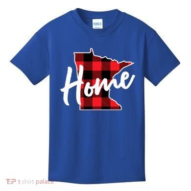 Lumberjack Buffalo Plaid Minnesota Home State Cute Gift Back Gift Kids T-Shirt