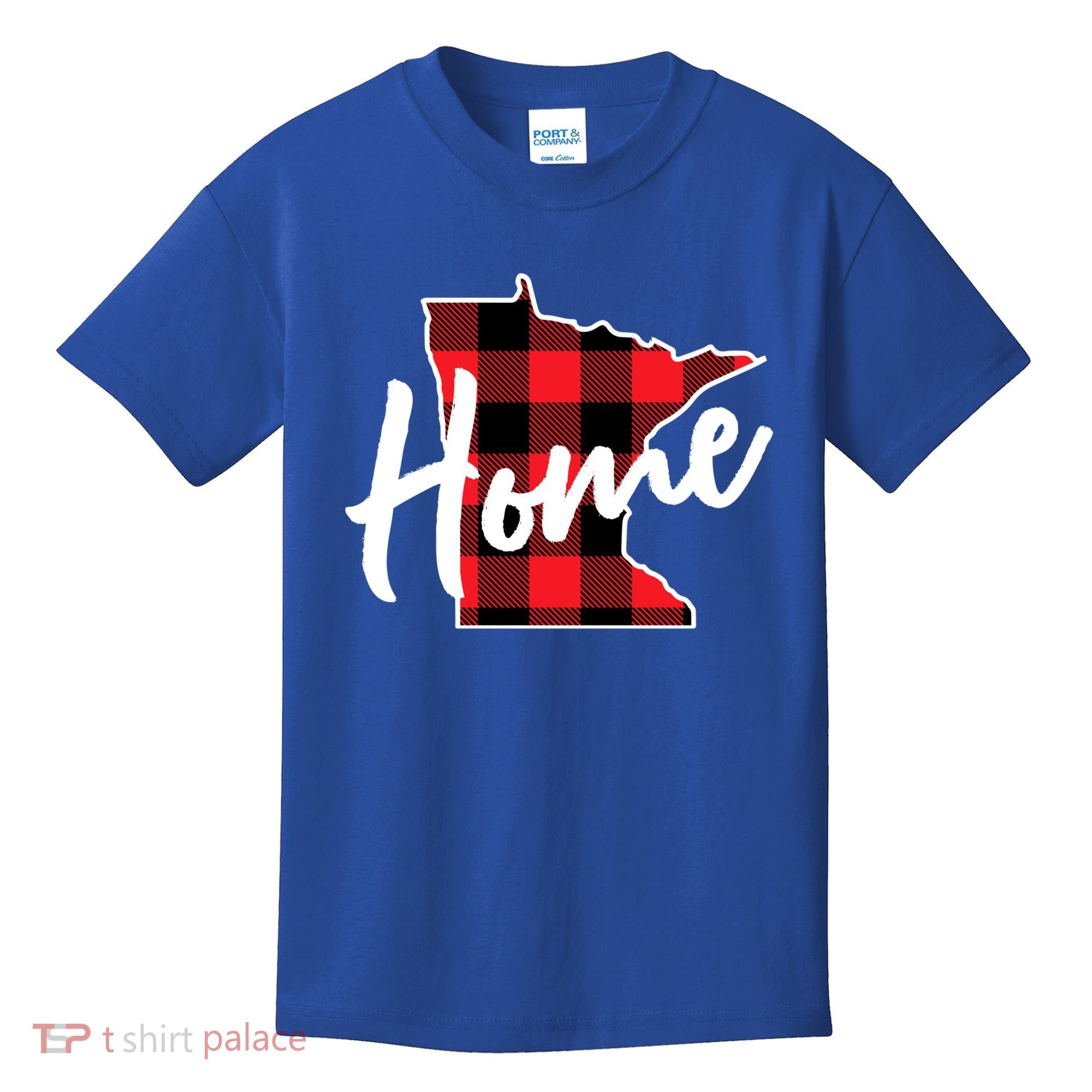Lumberjack Buffalo Plaid Minnesota Home State Cute Gift Back Gift Kids T-Shirt