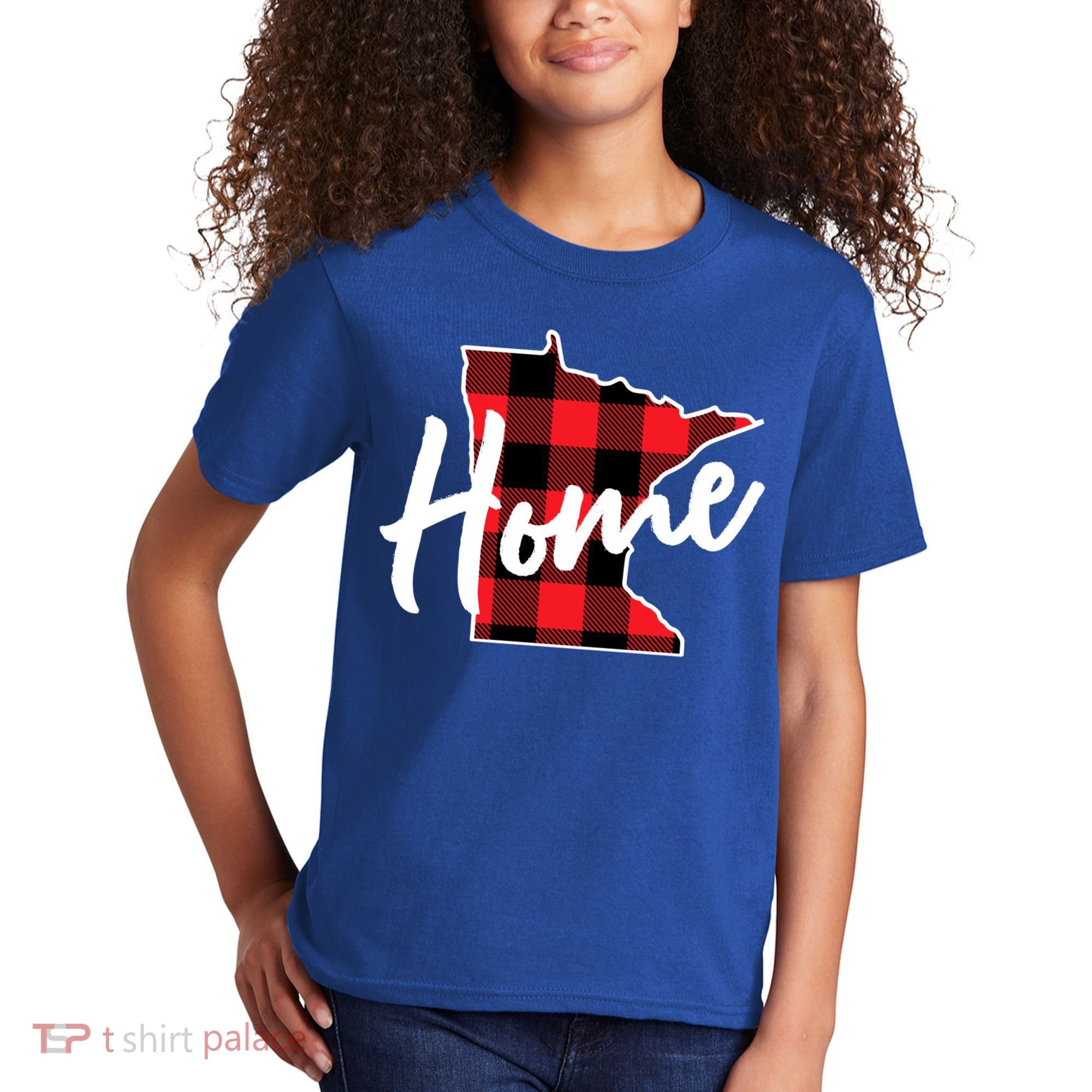 Lumberjack Buffalo Plaid Minnesota Home State Cute Gift Back Gift Kids T-Shirt