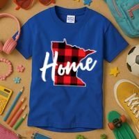 Lumberjack Buffalo Plaid Minnesota Home State Cute Gift Back Gift Kids T-Shirt thumb 3