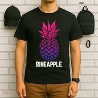 LGBTQ BiSexual Pineapple Tropical Summer Cool Pride Gifts T-Shirt thumb 6