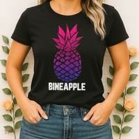 LGBTQ BiSexual Pineapple Tropical Summer Cool Pride Gifts Women's T-Shirt thumb 2