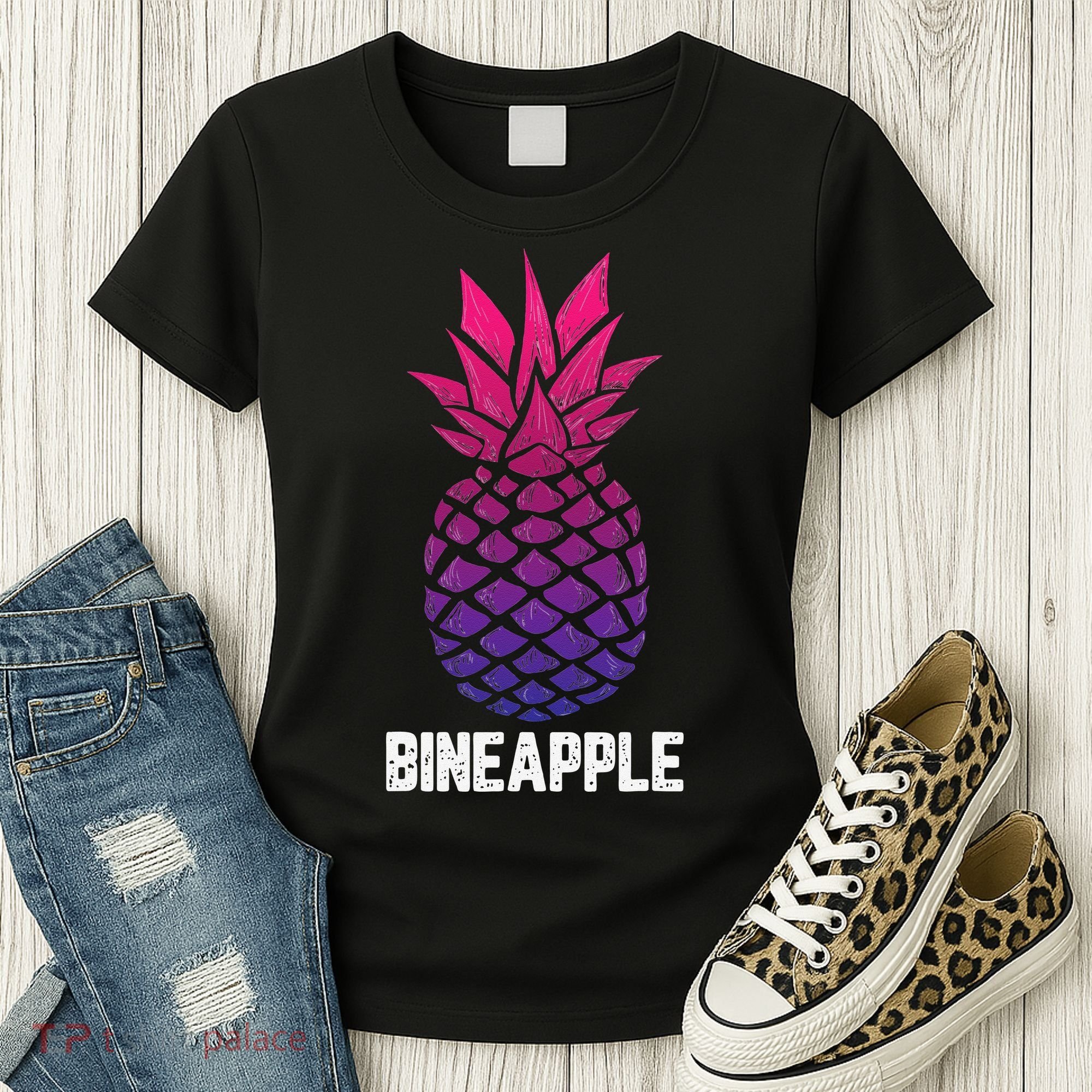LGBTQ BiSexual Pineapple Tropical Summer Cool Pride Gifts Women's T-Shirt