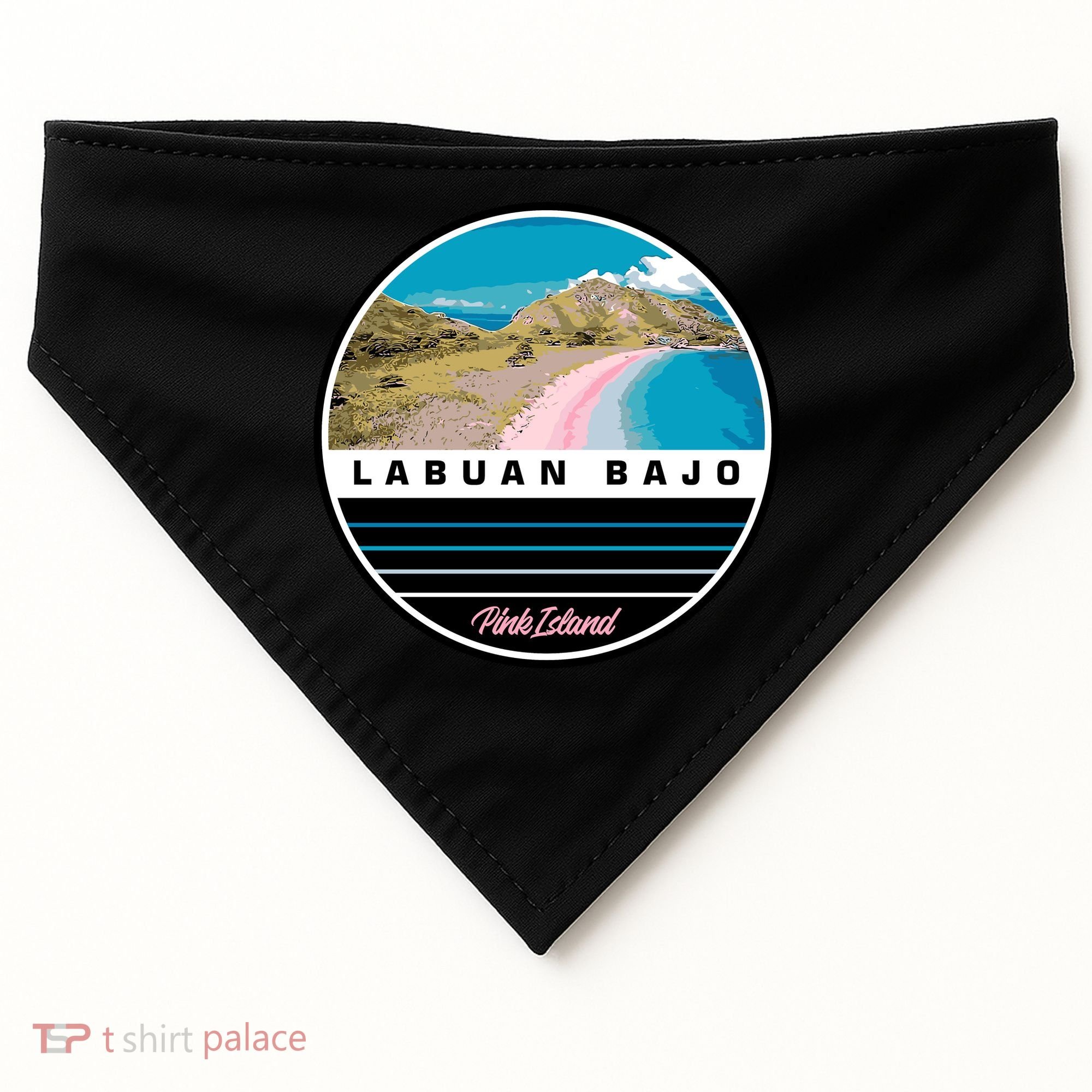 Labuan Bajo Pink Island USA-Made Doggie Bandana