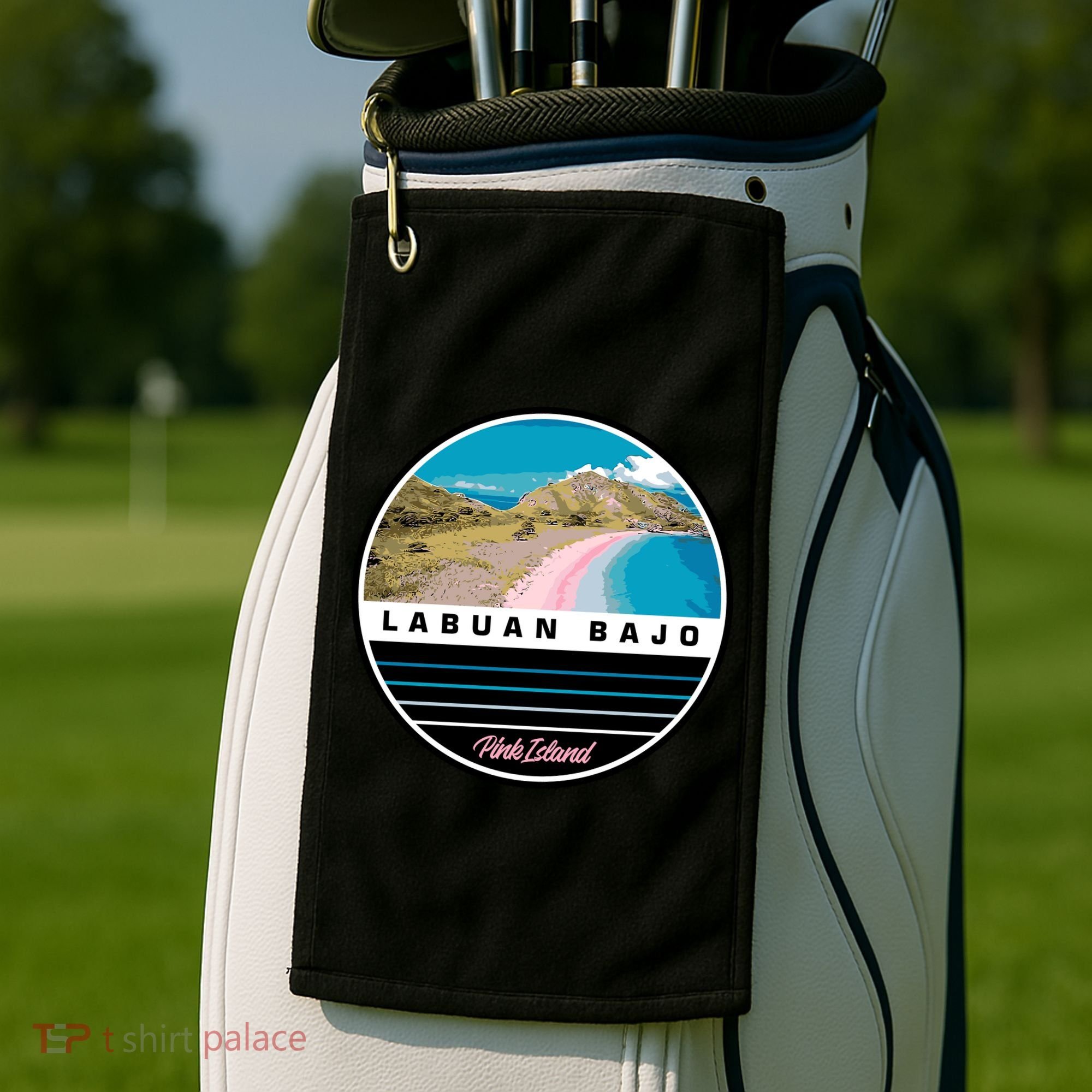 Labuan Bajo Pink Island Golf Towel