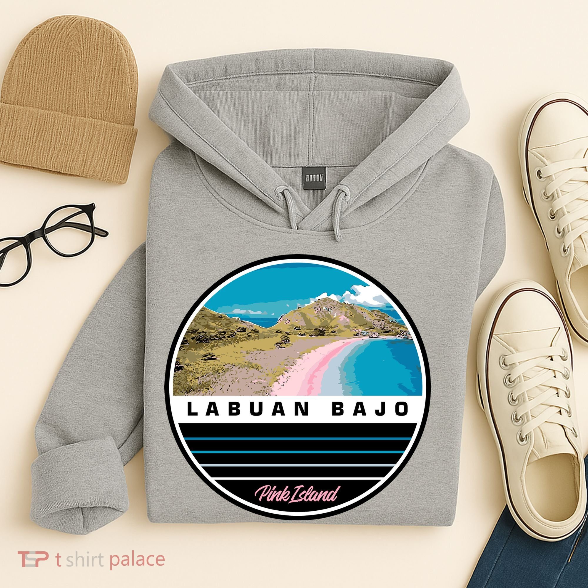 Labuan Bajo Pink Island Hoodie
