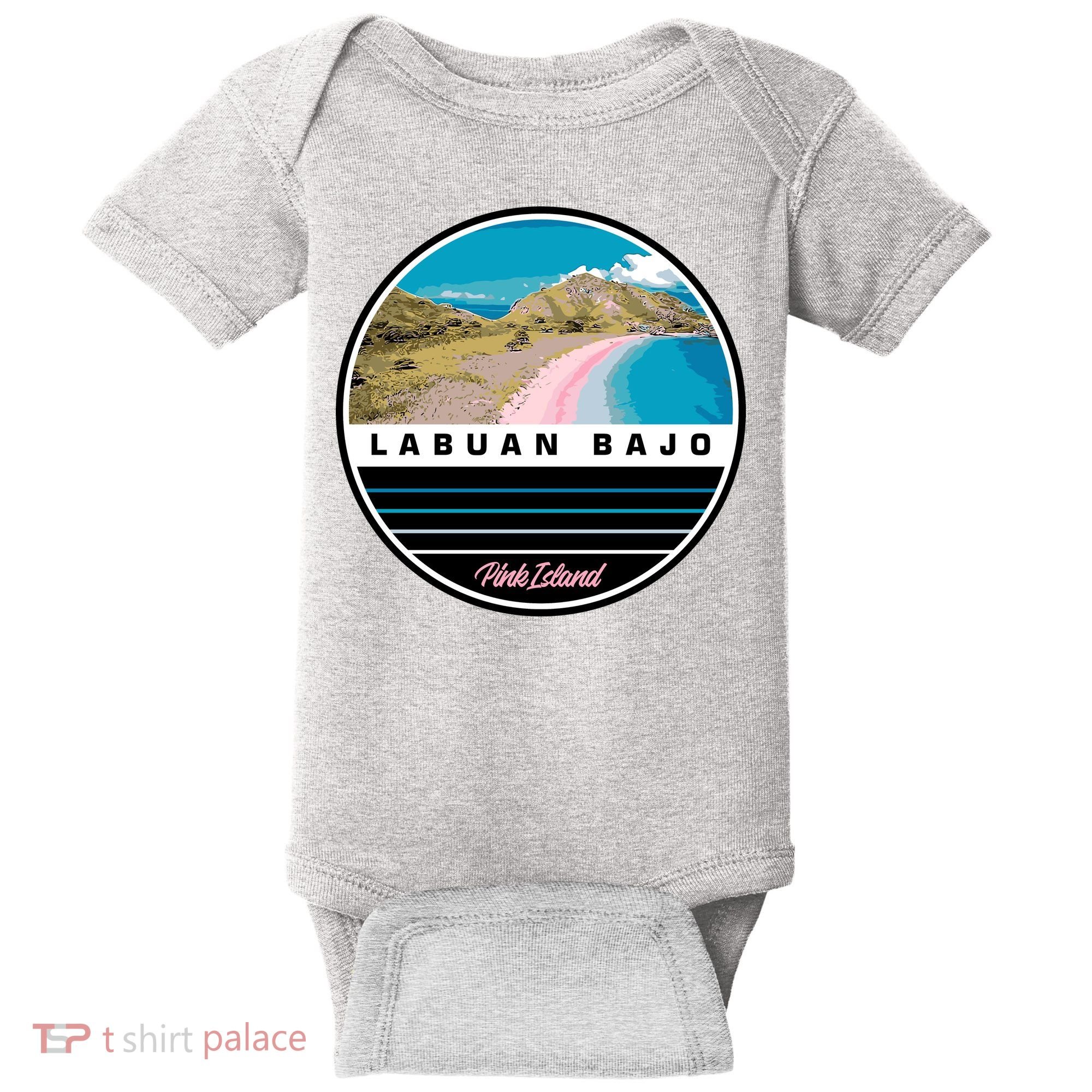 Labuan Bajo Pink Island Baby Bodysuit