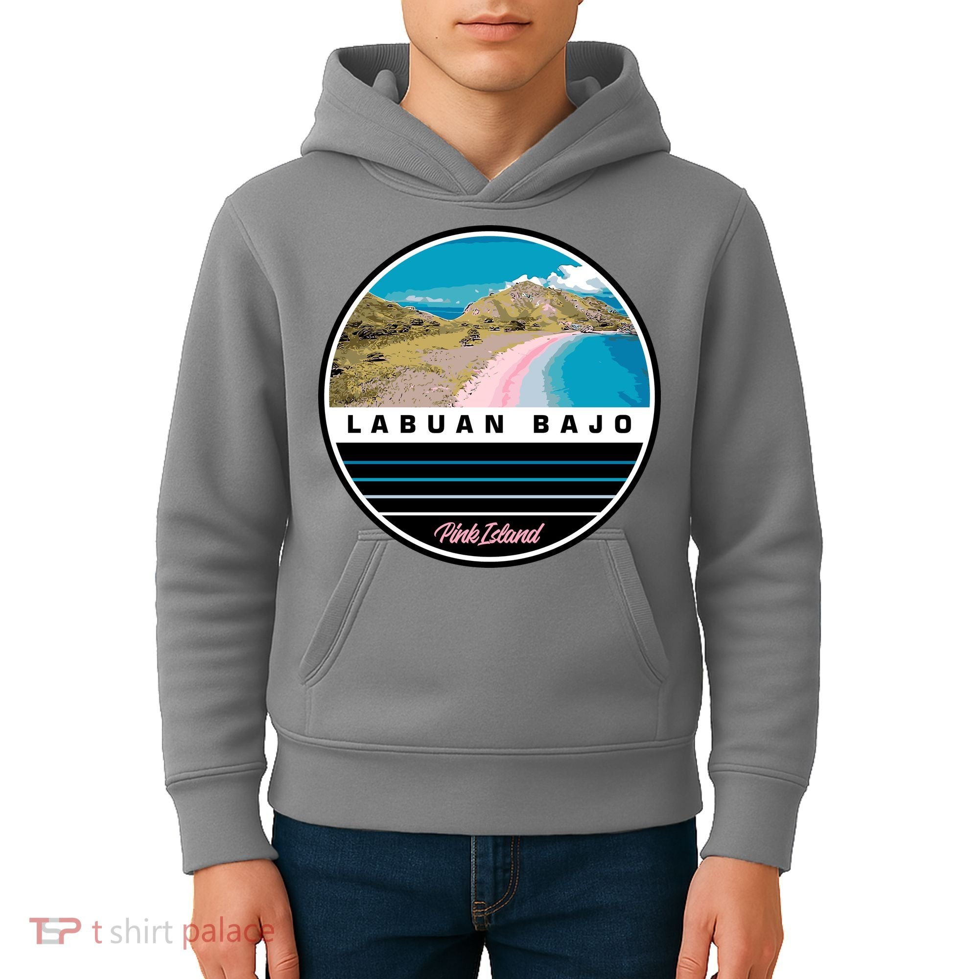 Labuan Bajo Pink Island Kids Hoodie