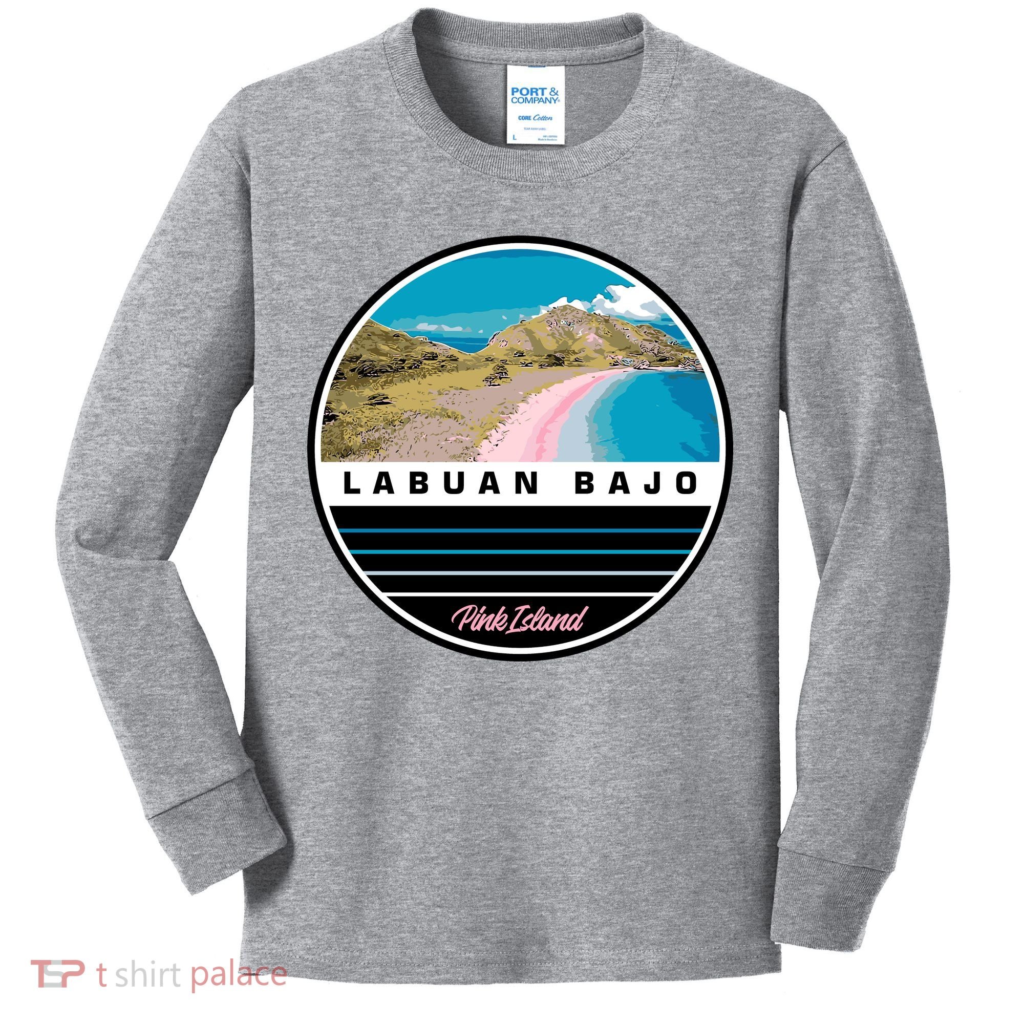 Labuan Bajo Pink Island Kids Long Sleeve Shirt