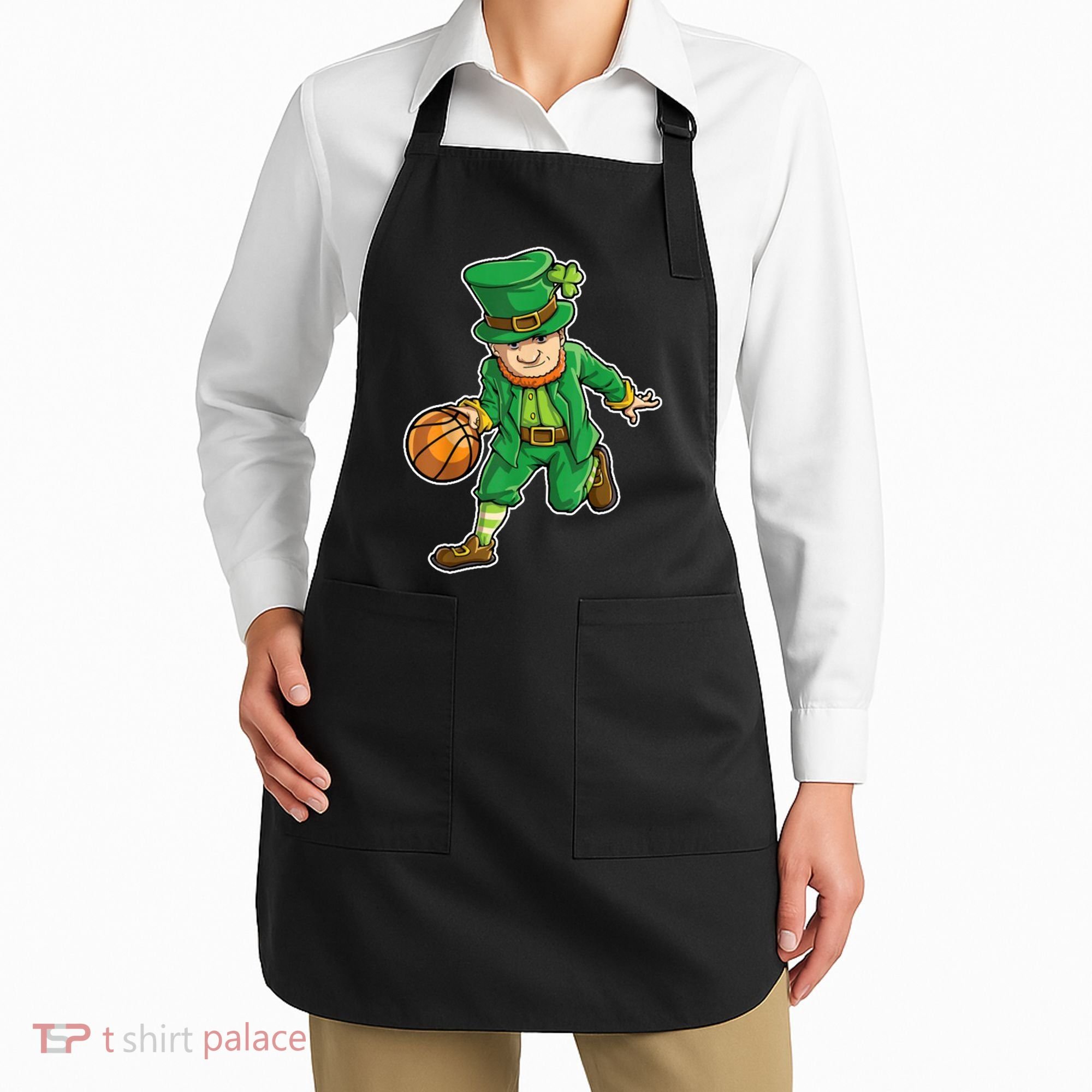 Leprechaun Basketball Player St Patrick's Day Apron