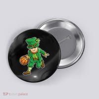 Leprechaun Basketball Player St Patrick's Day Button thumb 0