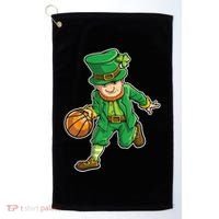 Leprechaun Basketball Player St Patrick's Day Golf Towel thumb 0