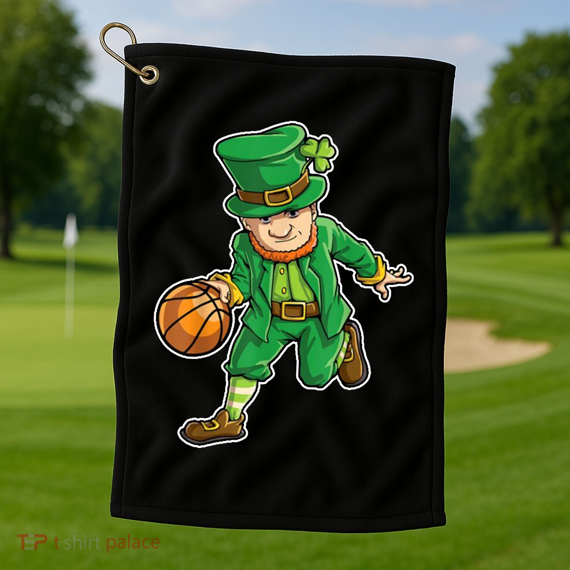Leprechaun Basketball Player St Patrick's Day Golf Towel