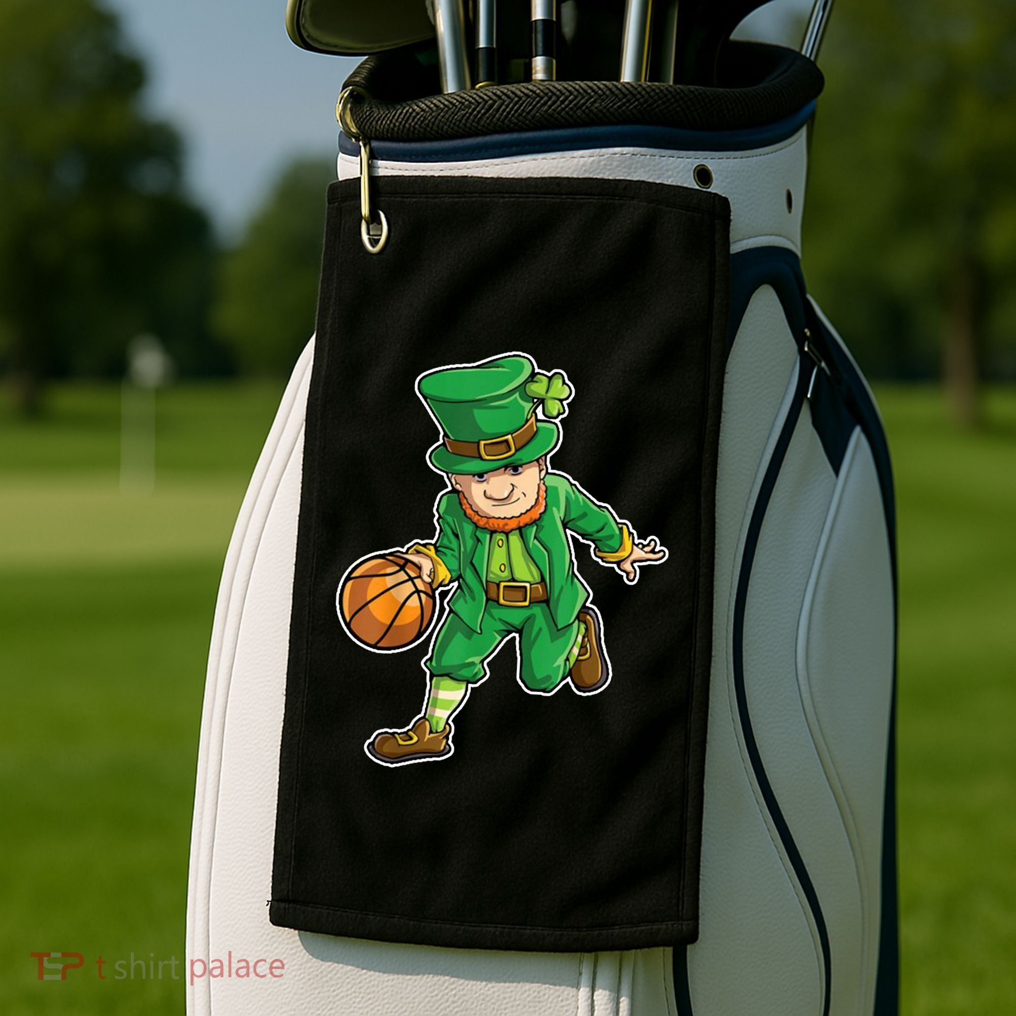 Leprechaun Basketball Player St Patrick's Day Golf Towel