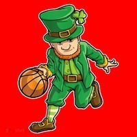 Leprechaun Basketball Player St Patrick's Day Santa Hat thumb 1