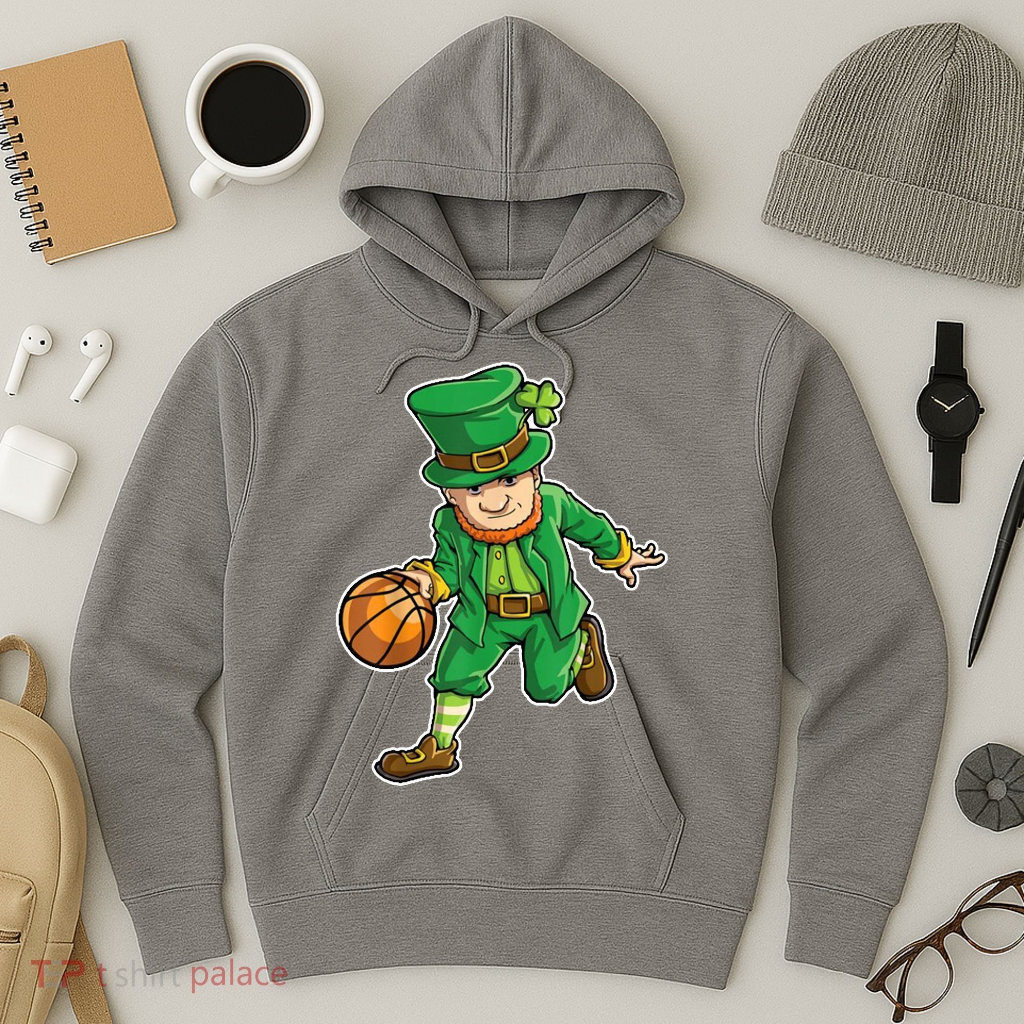 Leprechaun Basketball Player St Patrick's Day Hoodie