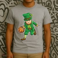 Leprechaun Basketball Player St Patrick's Day T-Shirt thumb 3
