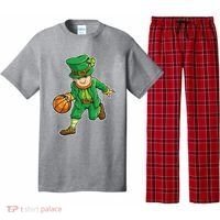 Leprechaun Basketball Player St Patrick's Day Pajama Set thumb 0