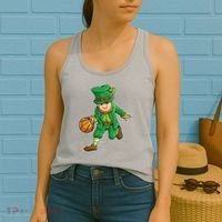 Leprechaun Basketball Player St Patrick's Day Women's Tank Top thumb 2
