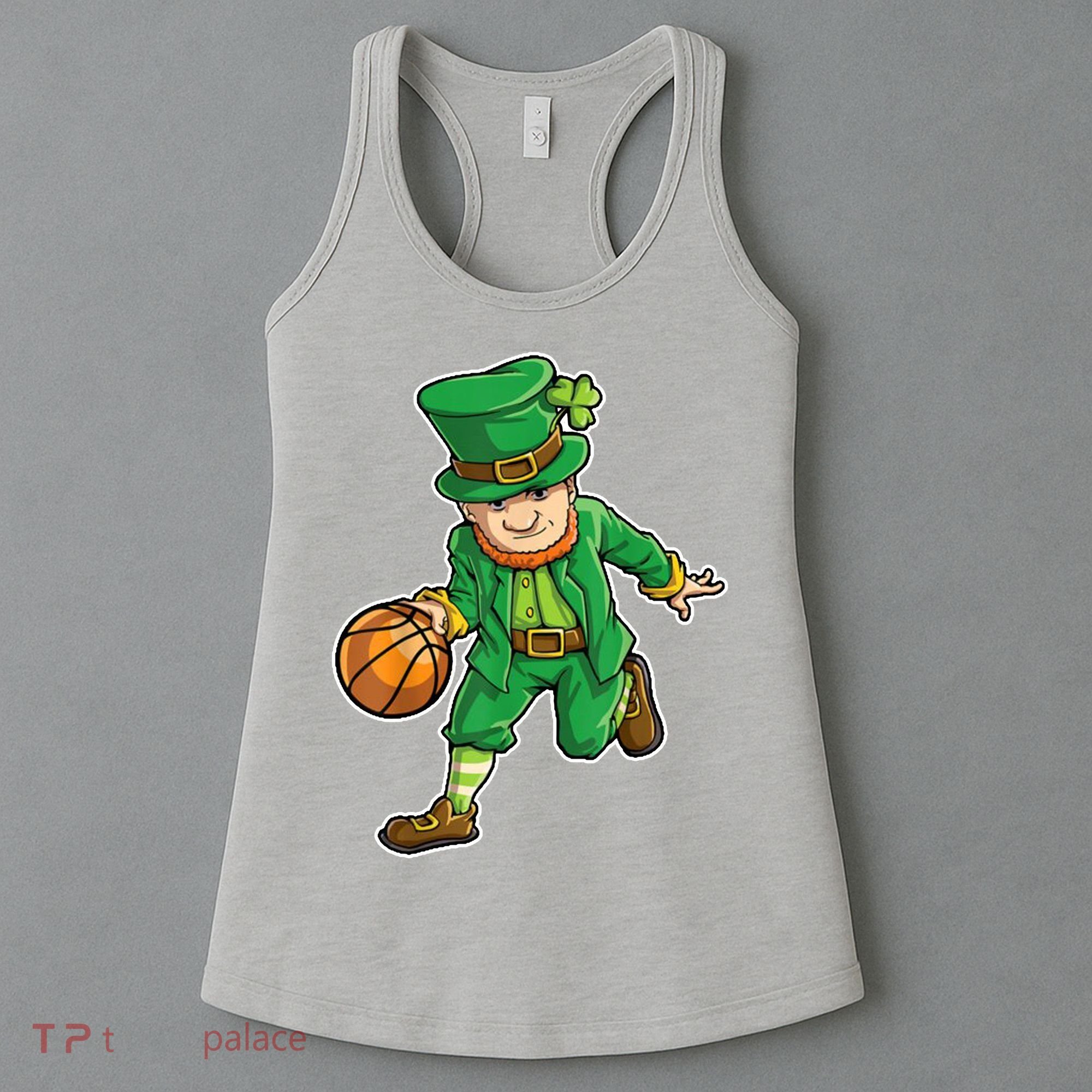Leprechaun Basketball Player St Patrick's Day Women's Tank Top