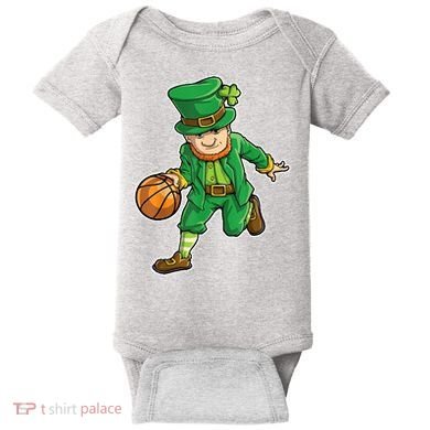 Leprechaun Basketball Player St Patrick's Day Baby Bodysuit