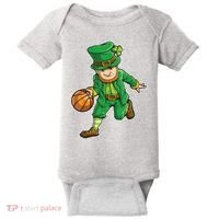 Leprechaun Basketball Player St Patrick's Day Baby Bodysuit thumb 0
