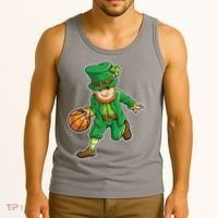 Leprechaun Basketball Player St Patrick's Day Tank Top thumb 3