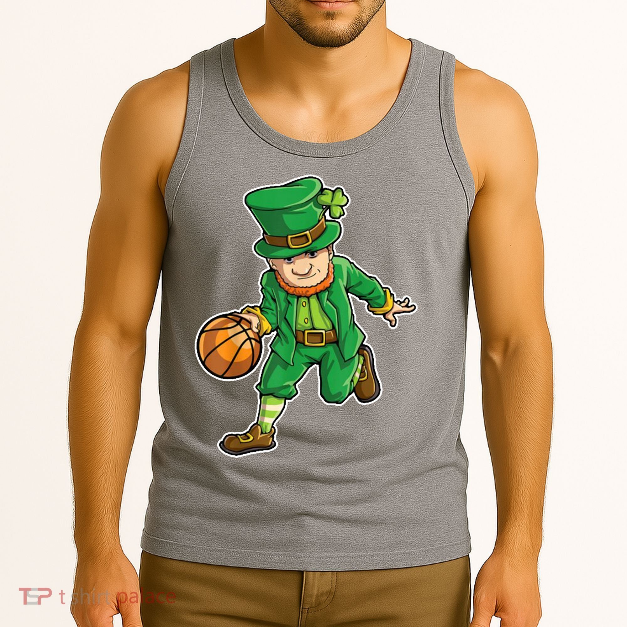 Leprechaun Basketball Player St Patrick's Day Tank Top