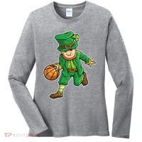 Leprechaun Basketball Player St Patrick's Day Women's Long Sleeve Shirt thumb 0