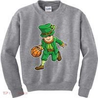 Leprechaun Basketball Player St Patrick's Day Kids Sweatshirt thumb 0