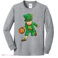 Leprechaun Basketball Player St Patrick's Day Kids Long Sleeve Shirt thumb 0
