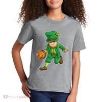 Leprechaun Basketball Player St Patrick's Day Kids T-Shirt thumb 2