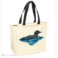 Loon Bird Painting Duck Lake Tote Bag thumb 2