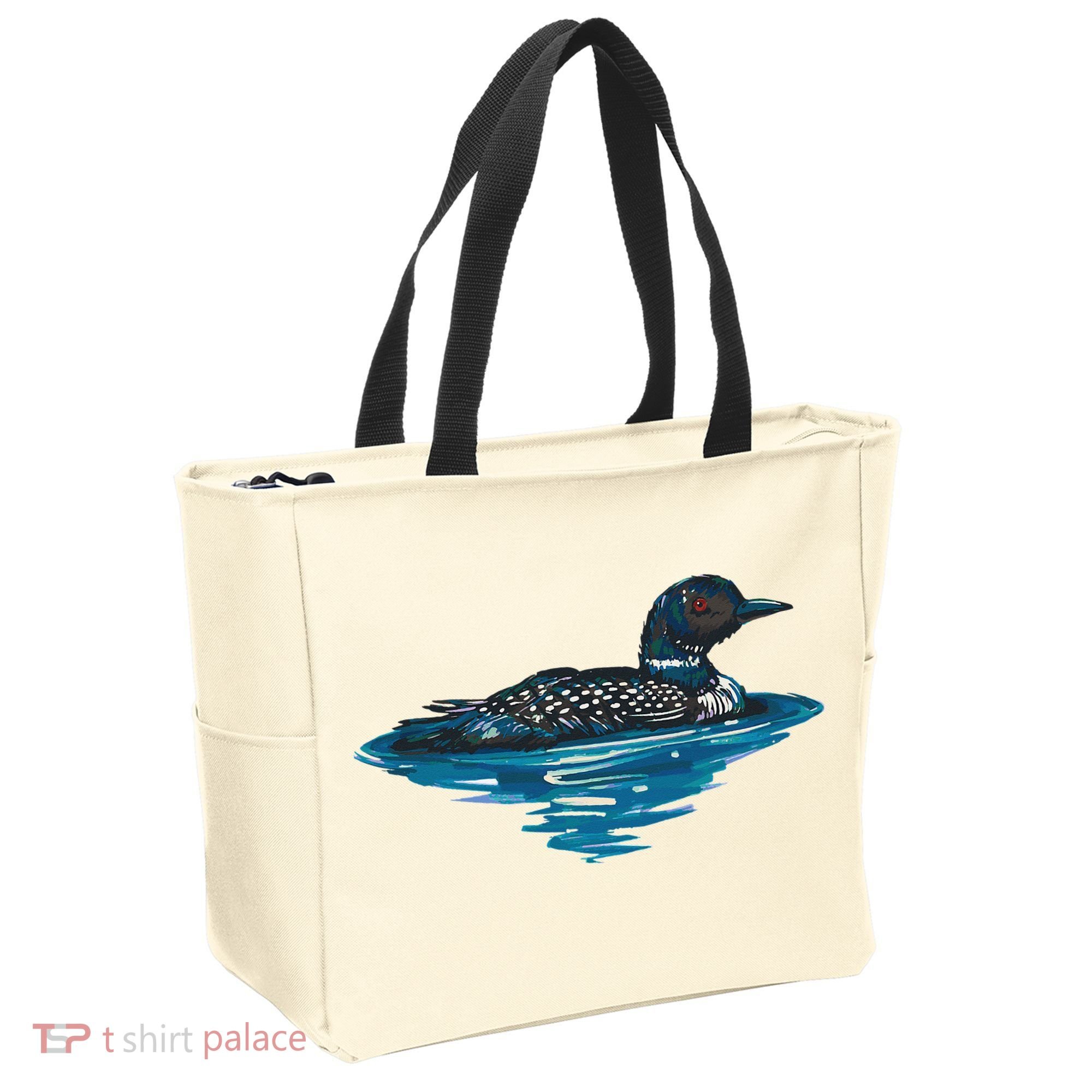 Loon Bird Painting Duck Lake Tote Bag