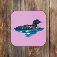 Loon Bird Painting Duck Lake Coaster thumb 0