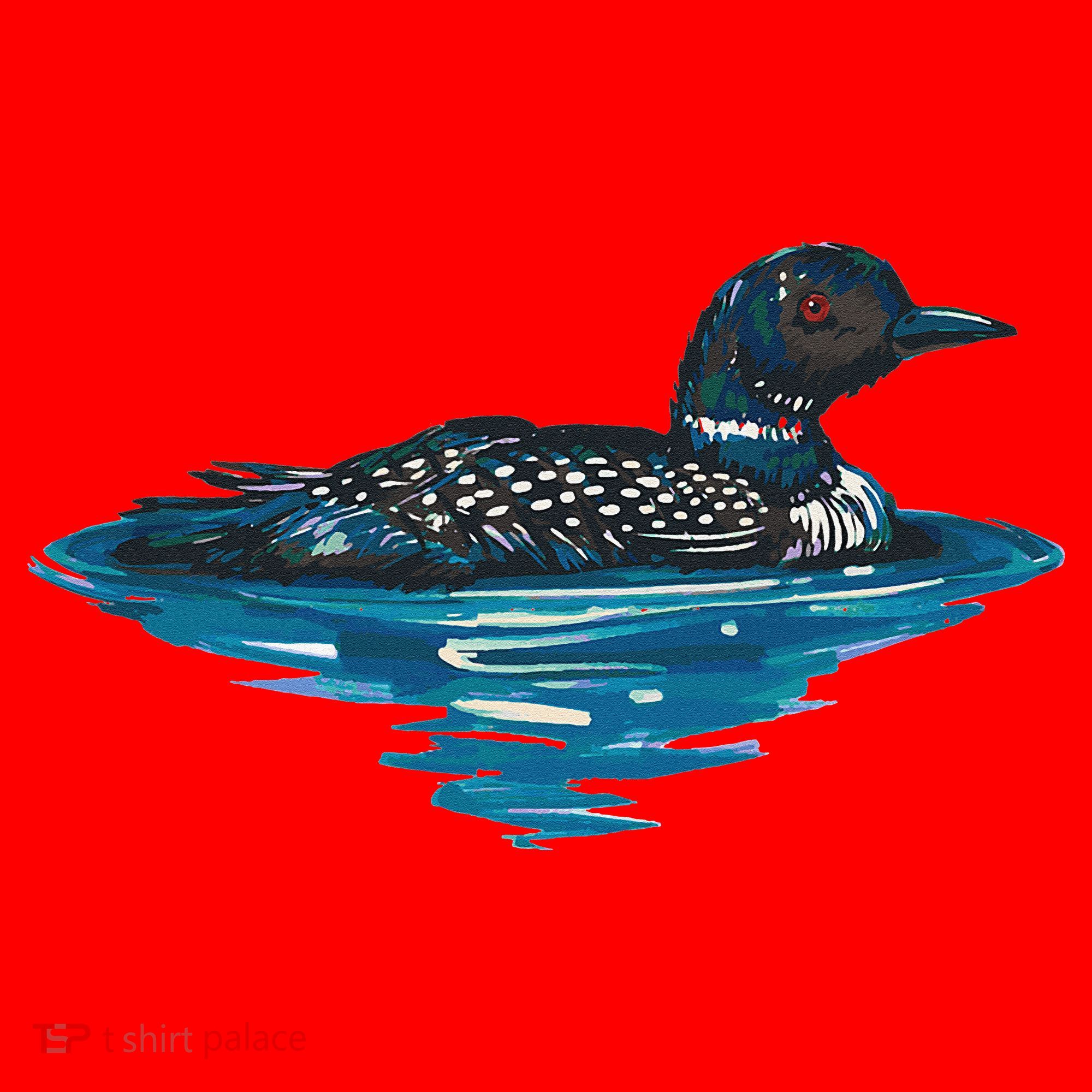 Loon Bird Painting Duck Lake Santa Hat