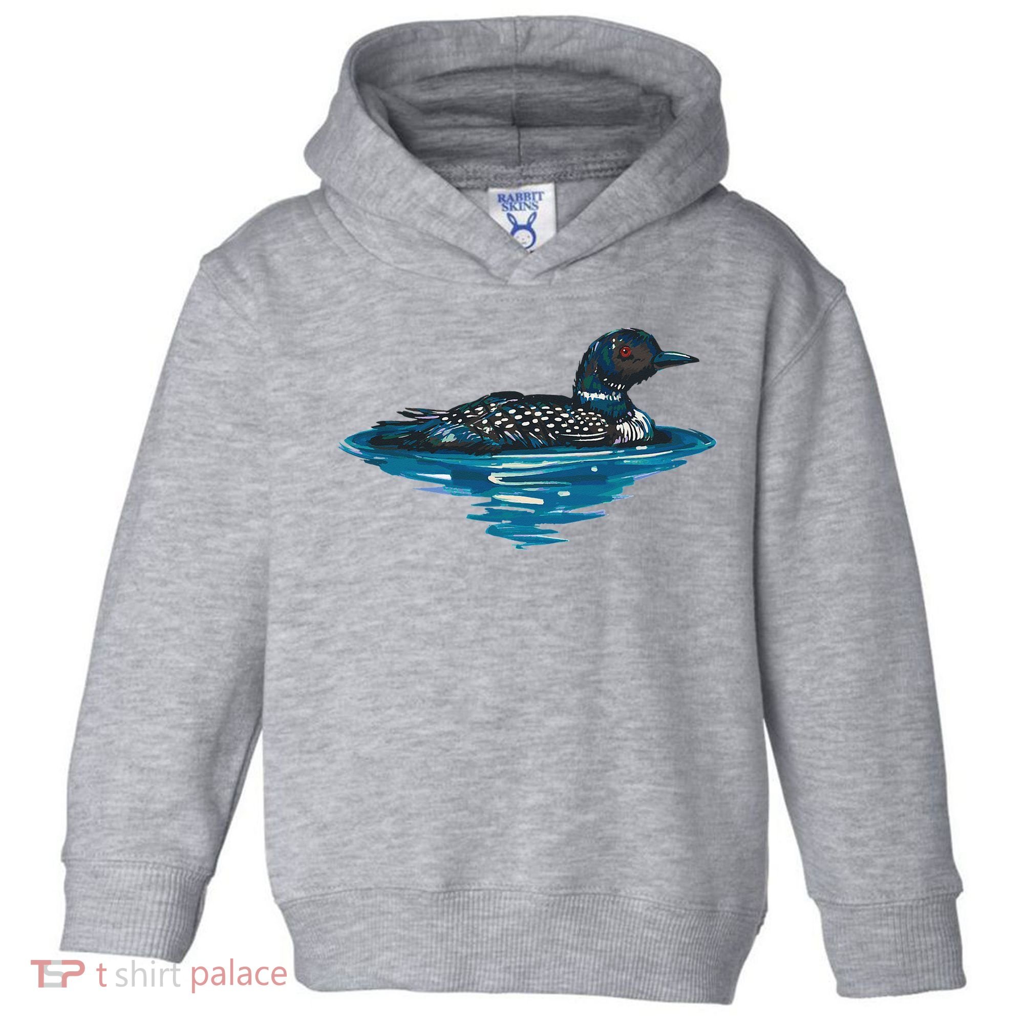 Loon Bird Painting Duck Lake Toddler Hoodie