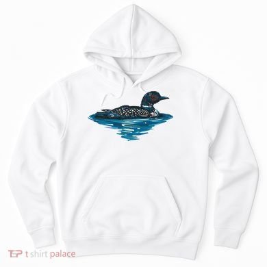Loon Bird Painting Duck Lake Hoodie