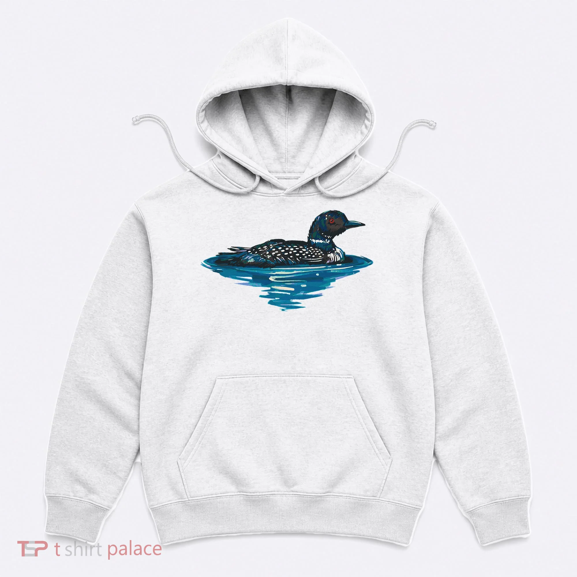 Loon Bird Painting Duck Lake Hoodie