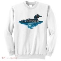Loon Bird Painting Duck Lake Sweatshirt thumb 0