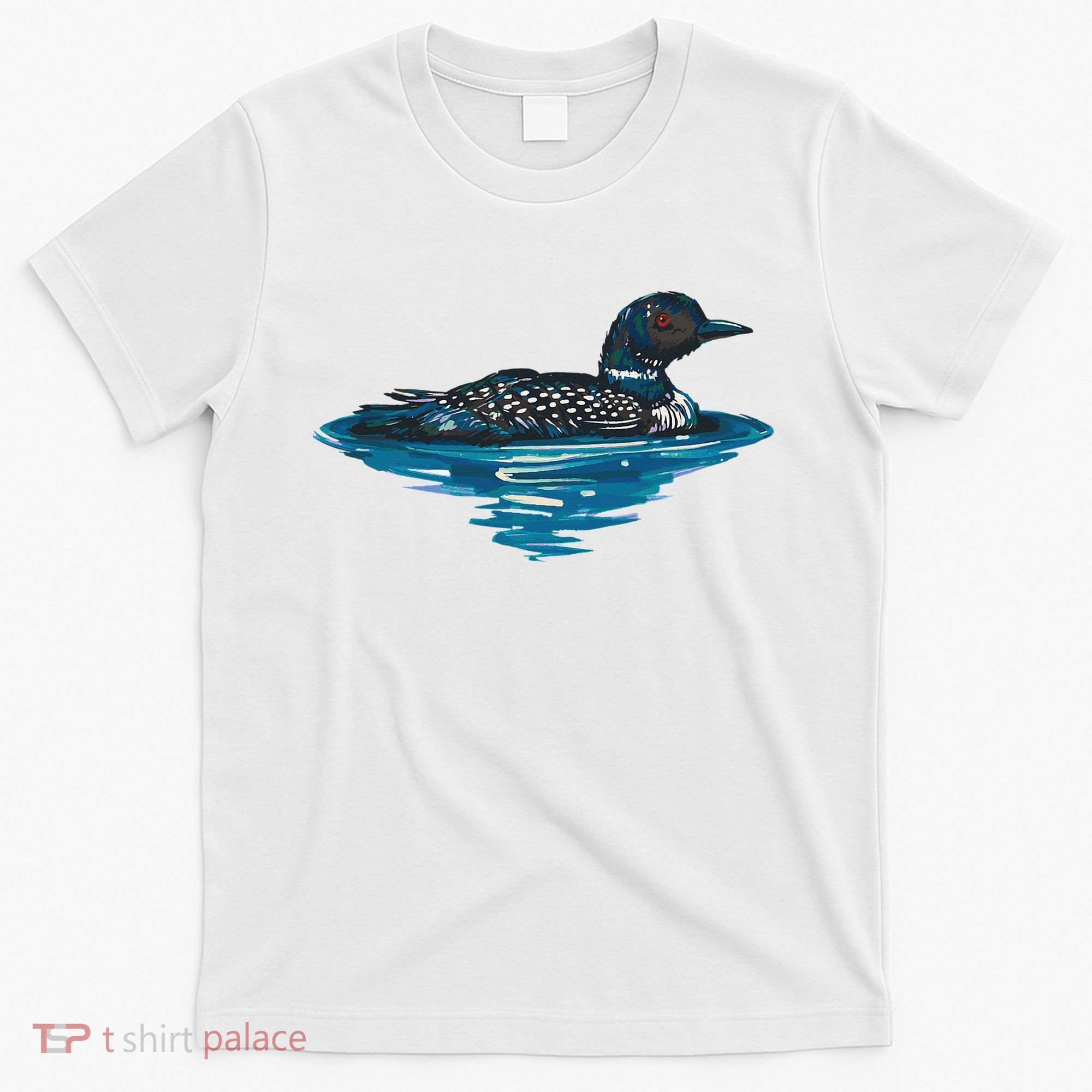 Loon Bird Painting Duck Lake T-Shirt